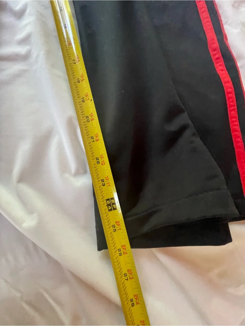 adidas Black Sweatpants with Red Side Stripes Men’s Large